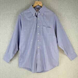 Brooks Brothers Men's Casual Button-Up Shirt Blue Check Size 16-33 Cotton Pocket